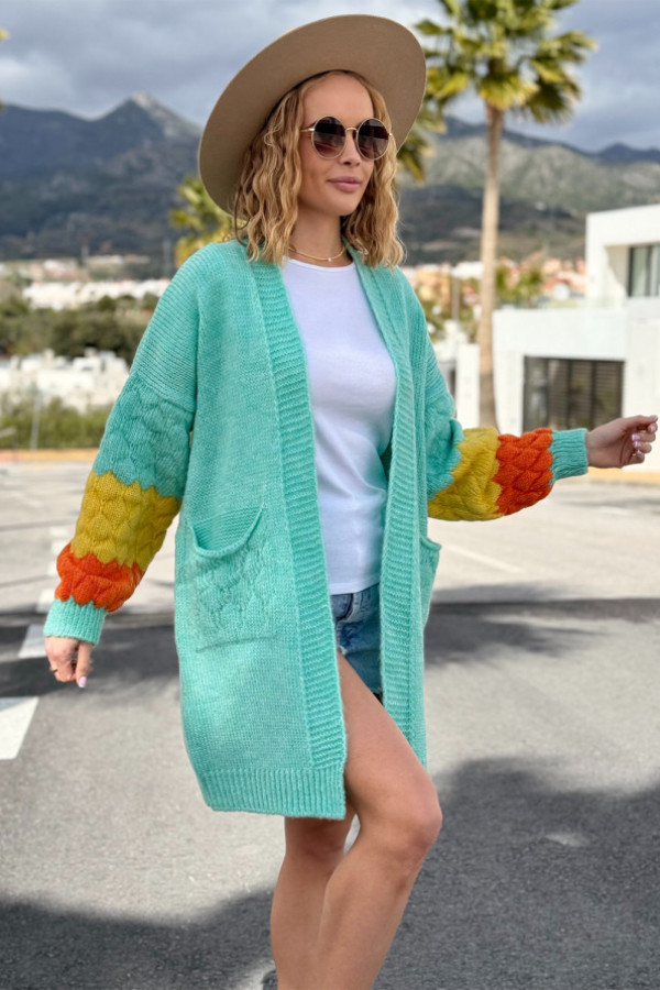 Kardigan oversize z kieszeniami clara seledyn