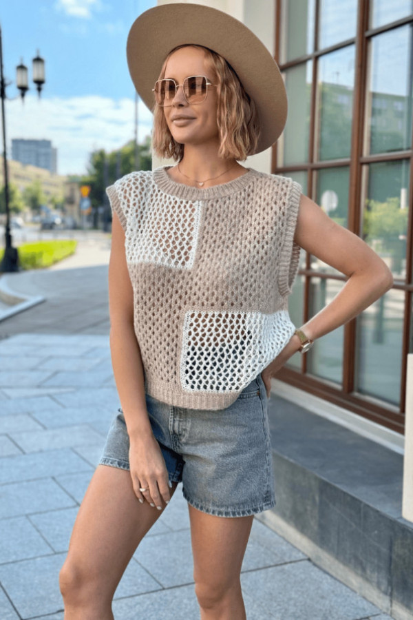 Kamizelka elly ecru-beż