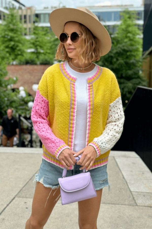 Krótki kardigan alice cytryna-baby róż