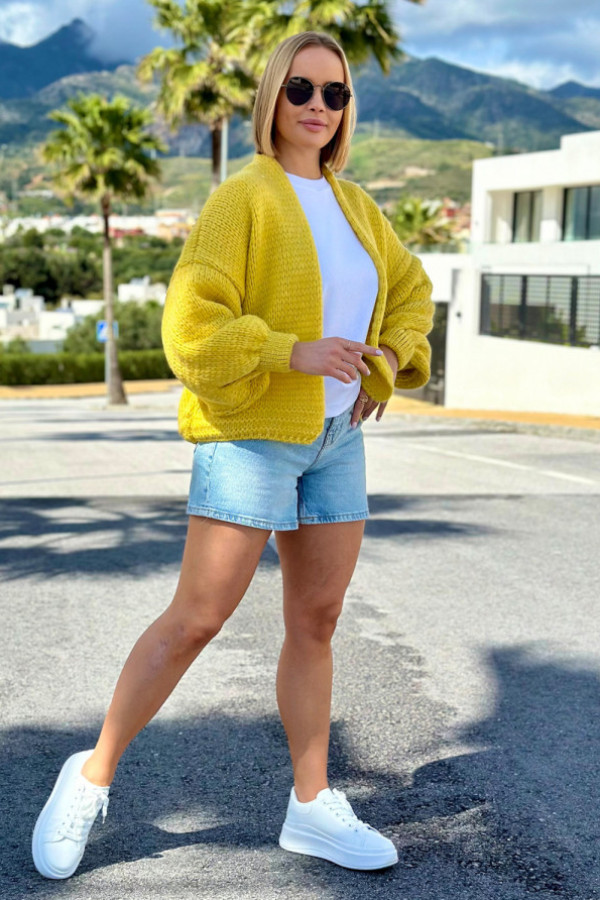 Krótki kardigan oversize valentina cytryna