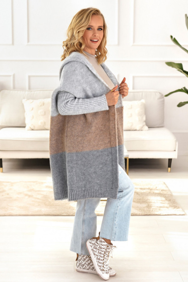 Kardigan trio szary/latte