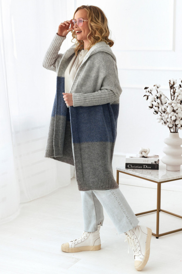 Kardigan trio szary/jeans