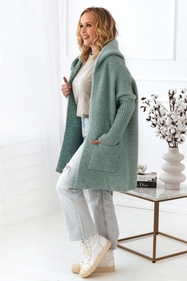 Kardigan kaszka turkus