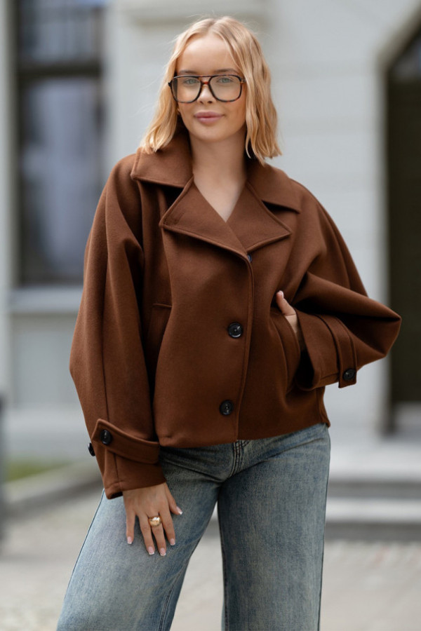Krótki płaszcz eline karmel