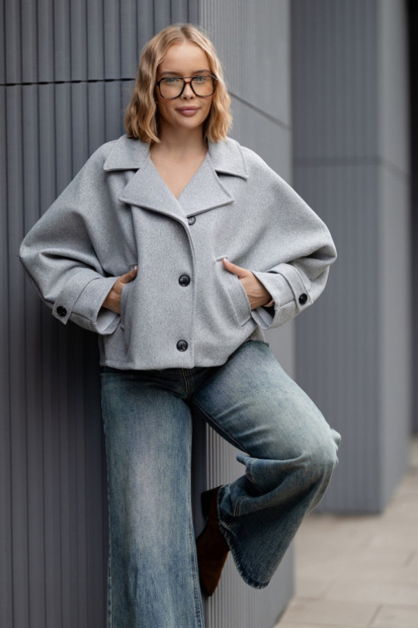 Krótki płaszcz eline szary