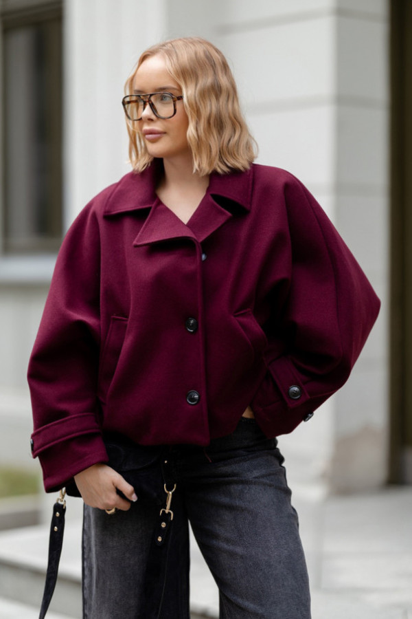 Krótki płaszcz eline burgund