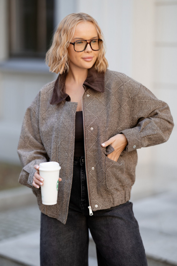 Kurtka bomberka aldona czekolada