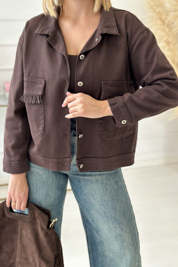 Krótka kurtka margot czekolada