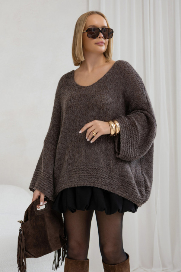 Sweter oversize alicja ciemne kakao