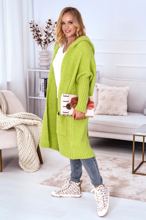 Kardigan z napisem simply limonka