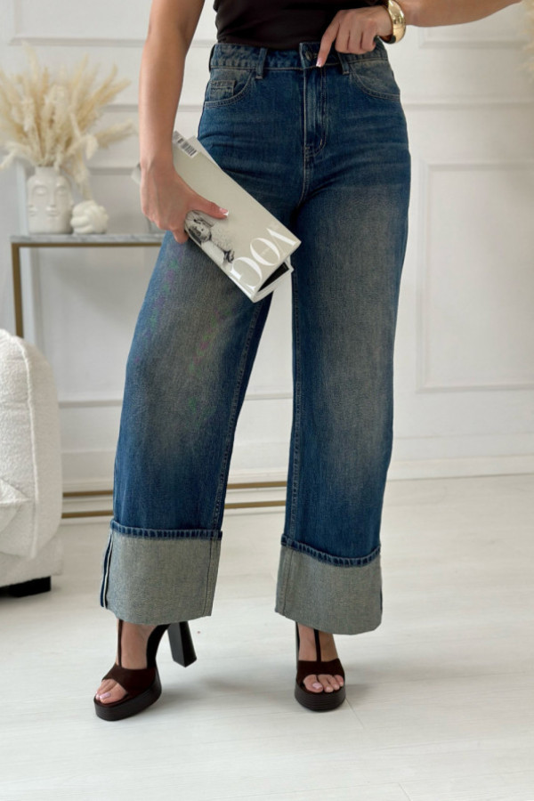 Spodnie jeansowe wide leg patricia niebieskie