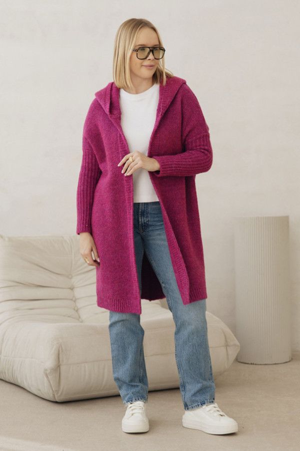 Kardigan z kapturem emma amarant