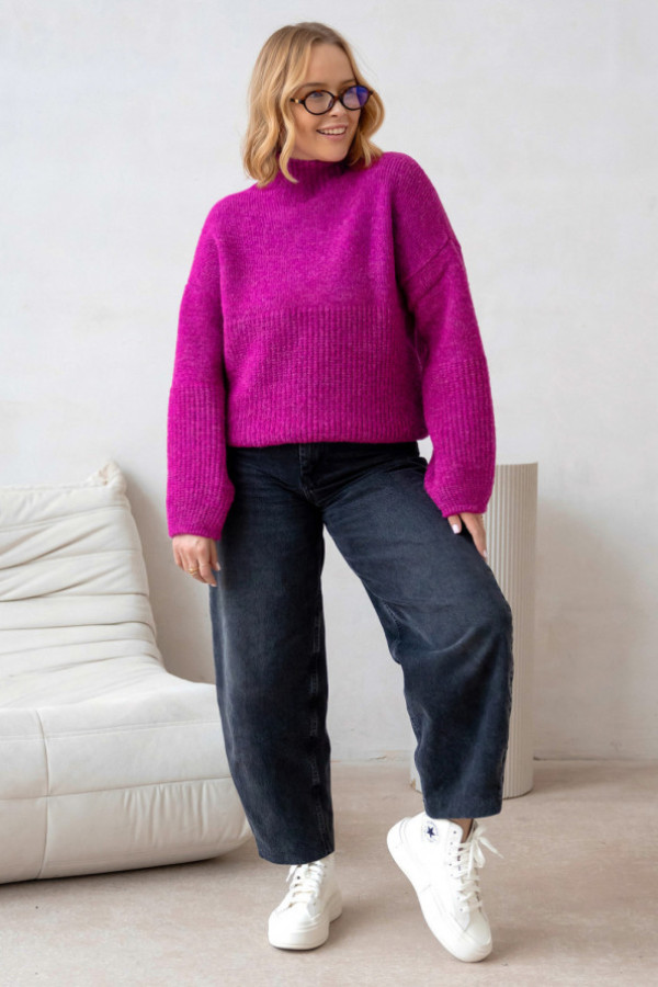 Sweter z szerokimi rękawami tomi amarant