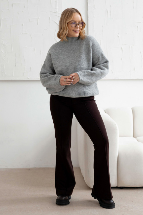 Sweter z szerokimi rękawami tomi ciemny szary