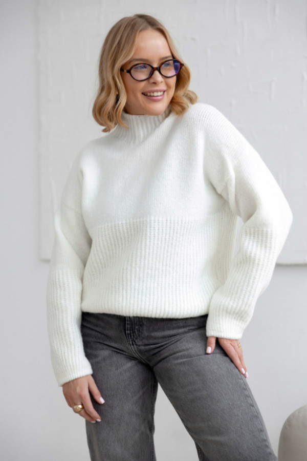 Sweter z szerokimi rękawami tomi ecru
