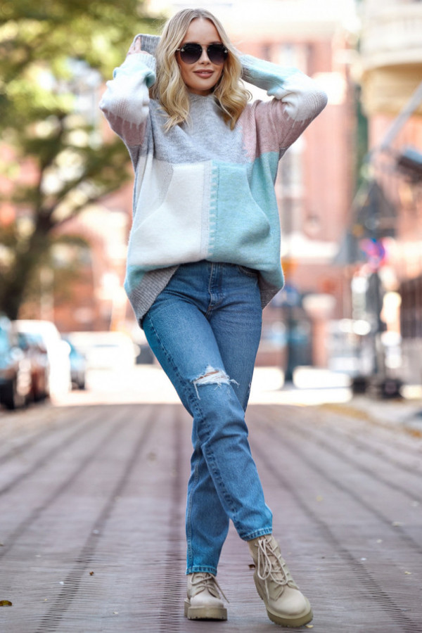 Sweter luna jasny turkus