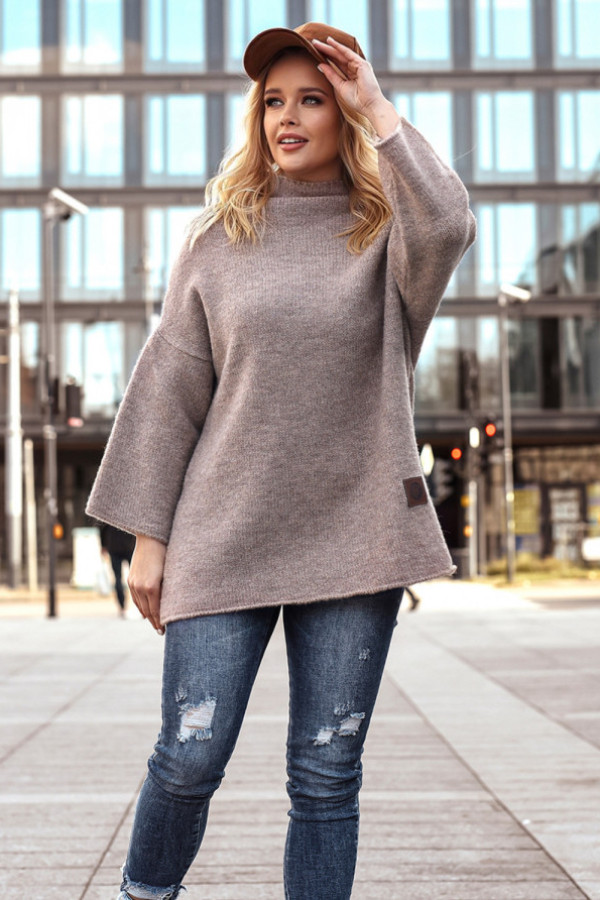 Sweter tunika zara latte