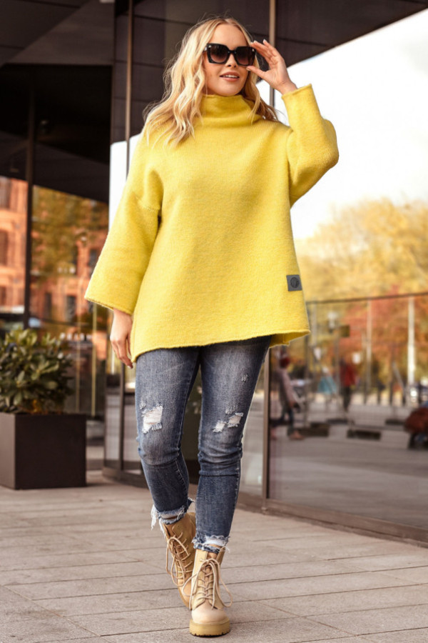 Sweter tunika zara cytryna