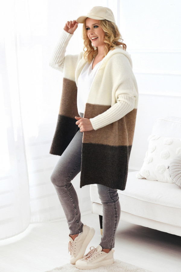 Kardigan trio ecru/latte