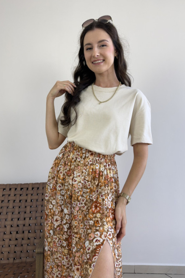 T-shirt oversize 100% bawełna beżowy natan