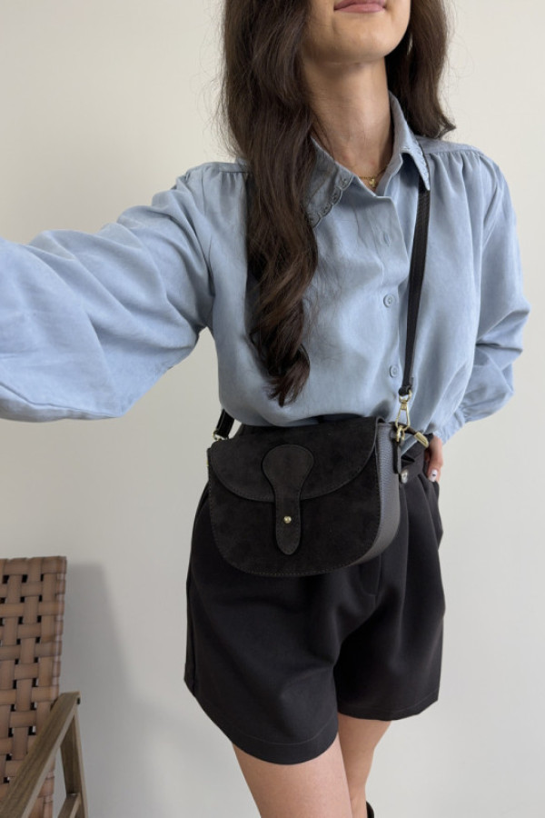 Torebka skórzana w odcieniu gorzkiej czekolady chocolate class