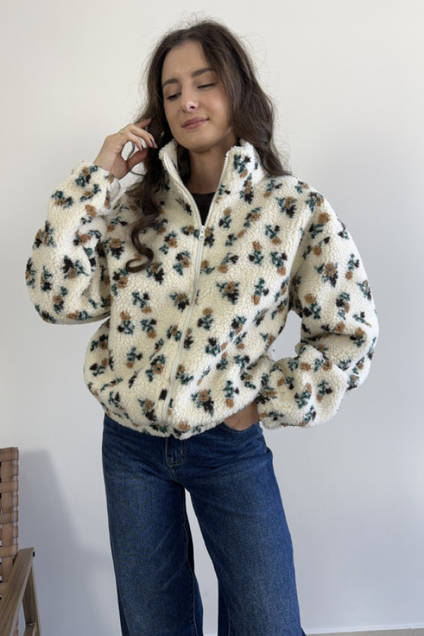 Kurtka z misia we wzory rozpinana vancouver