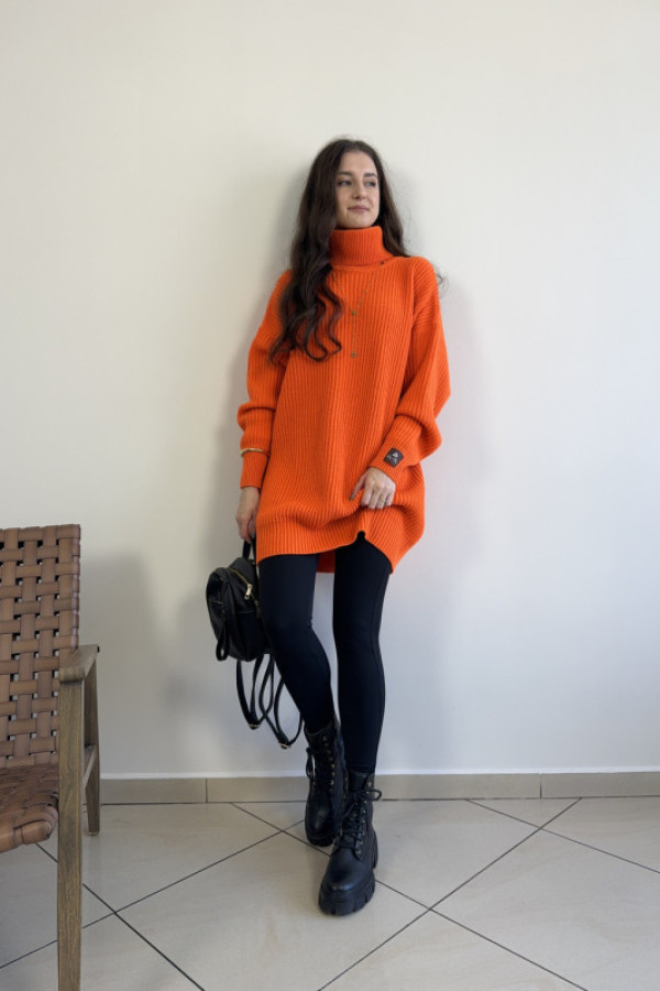 Sukienka/golf o luźnym kroju pomarańczowy 50% wełna admiral