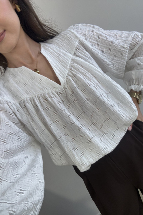 Bluzka śmietankowa we wzory 77% wiskoza milagro