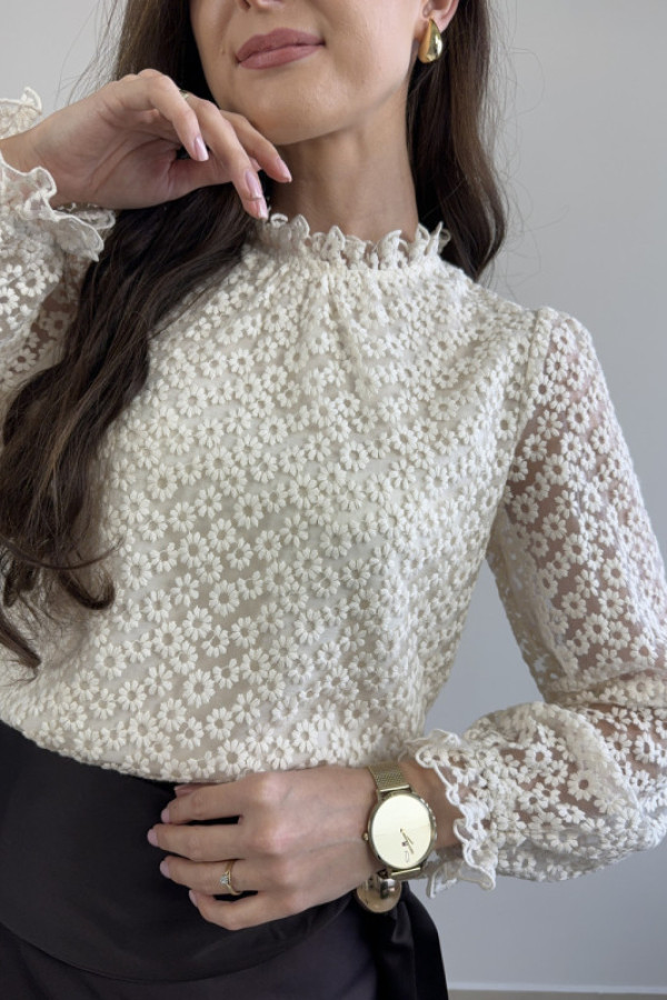 Bluzka w stokrotki ze stójką lea