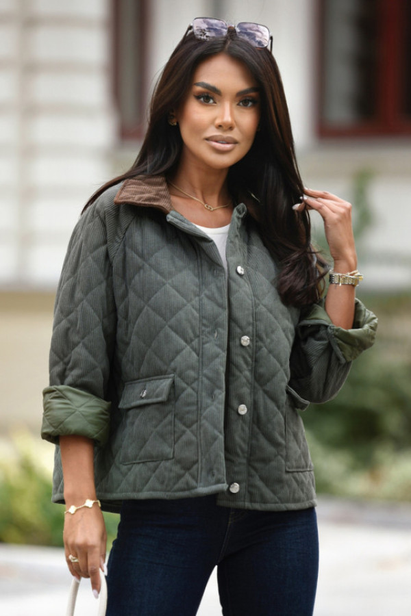 Kurtka sztruksowa khaki