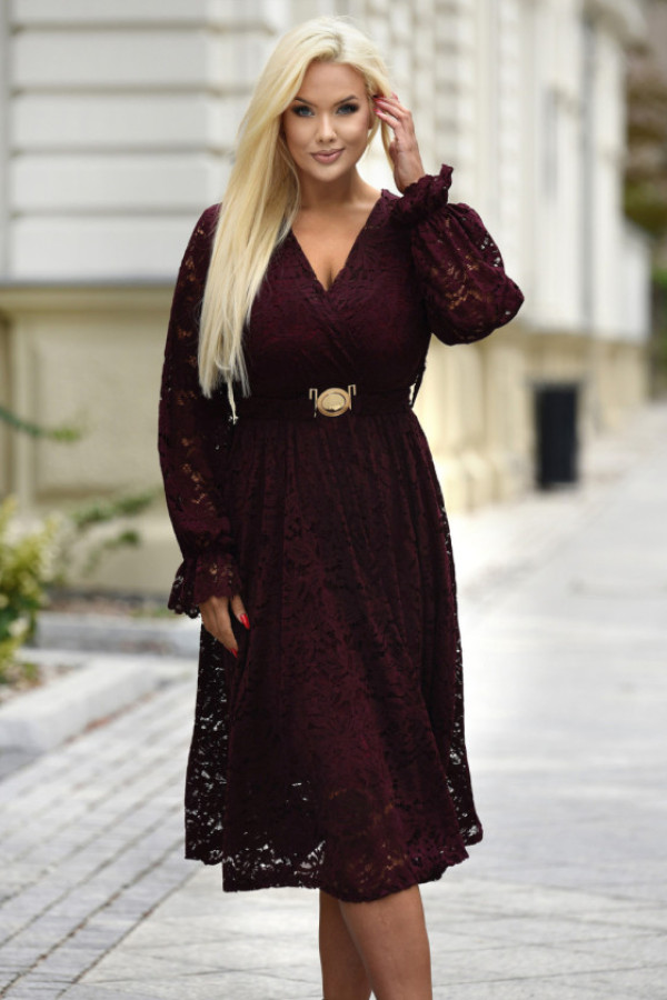 Sukienka koronkowa sasha burgundowa