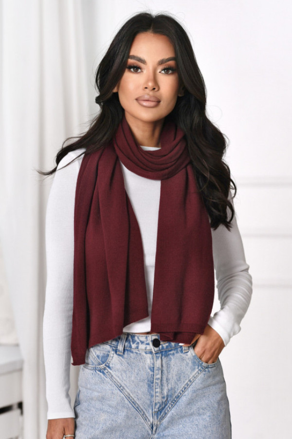 Szal kaszmirowy burgundowy